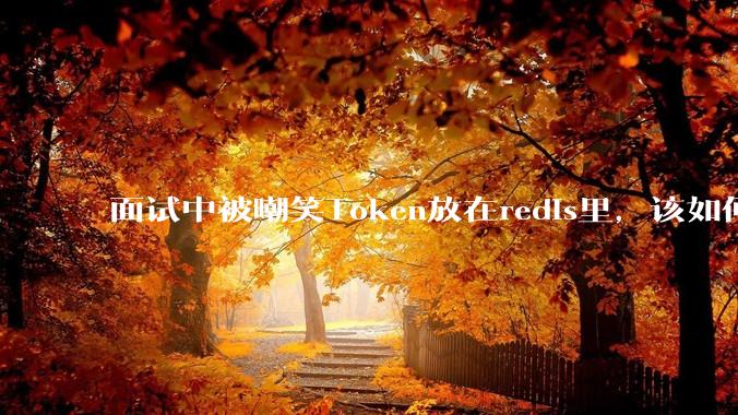 面试中被嘲笑Token放在redis里，该如何应对这种情况呢？