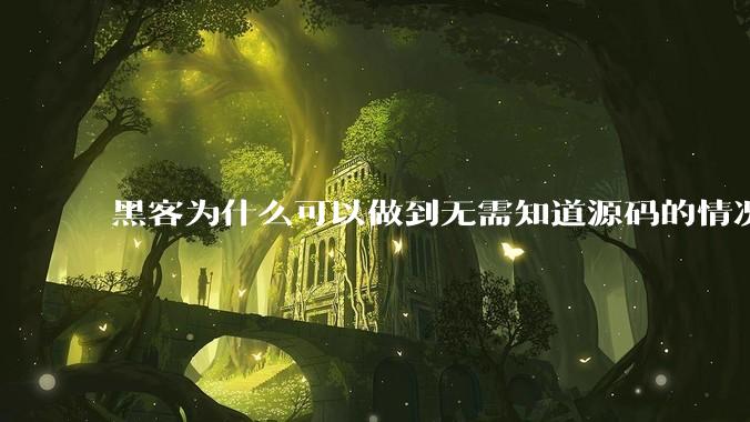 黑客为什么可以做到无需知道源码的情况下找出系统漏洞？